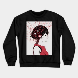 Enter the Digital Realm: Cyberpunk Aesthetics, Mind-Bending Anime, and Futuristic Manga Art Crewneck Sweatshirt